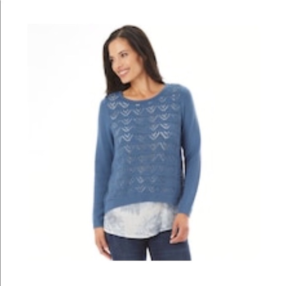 Women's Apt. 9 Pointelle Mock-Layer Sweater - Picture 1 of 2